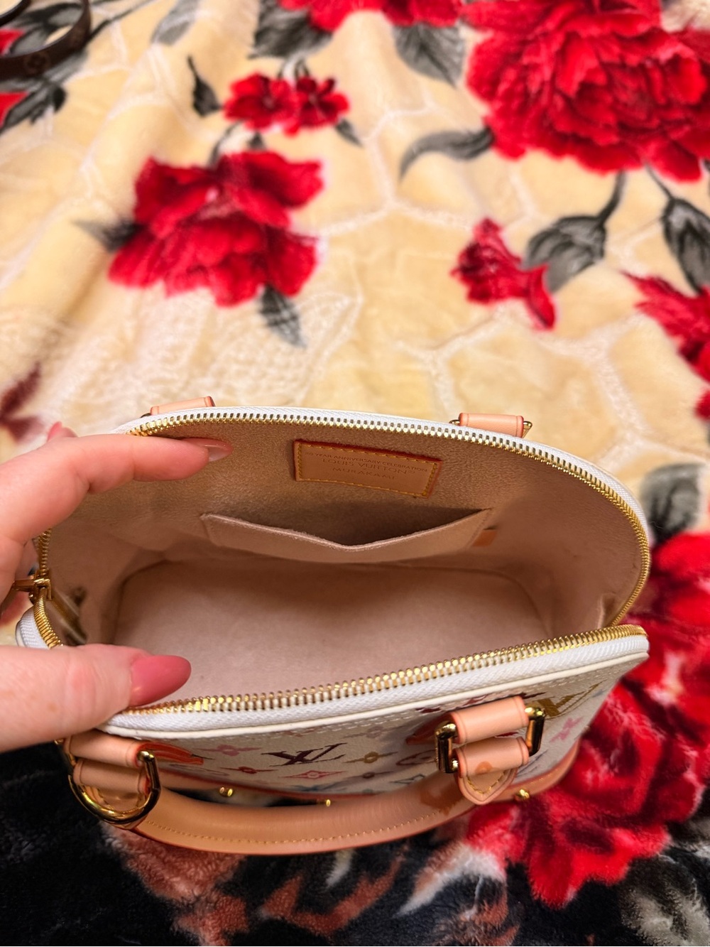 Louis Vuitton White Multicolor Monogram Mini Alma Satchel - Picture 5 of 6